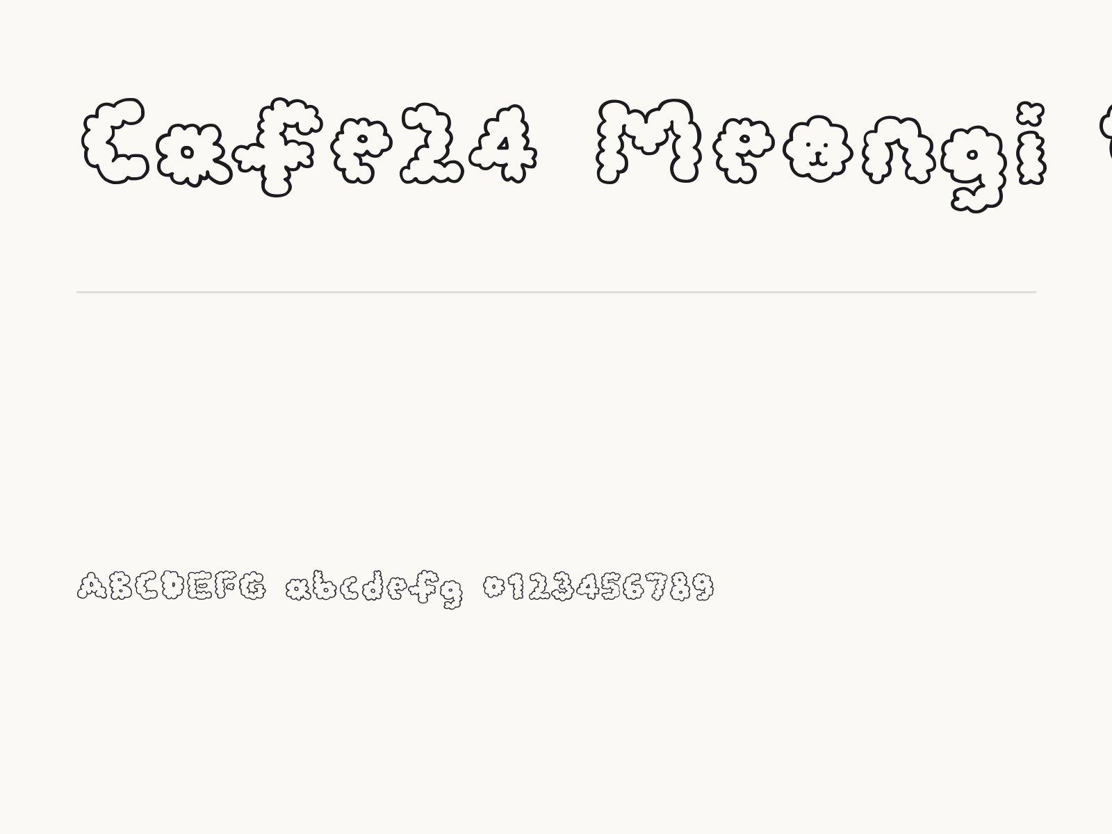 Cafe24 Meongi White 무료 폰트 Cafe24 Meongi White 전체 (글꼴 파일 1개) 미리보기