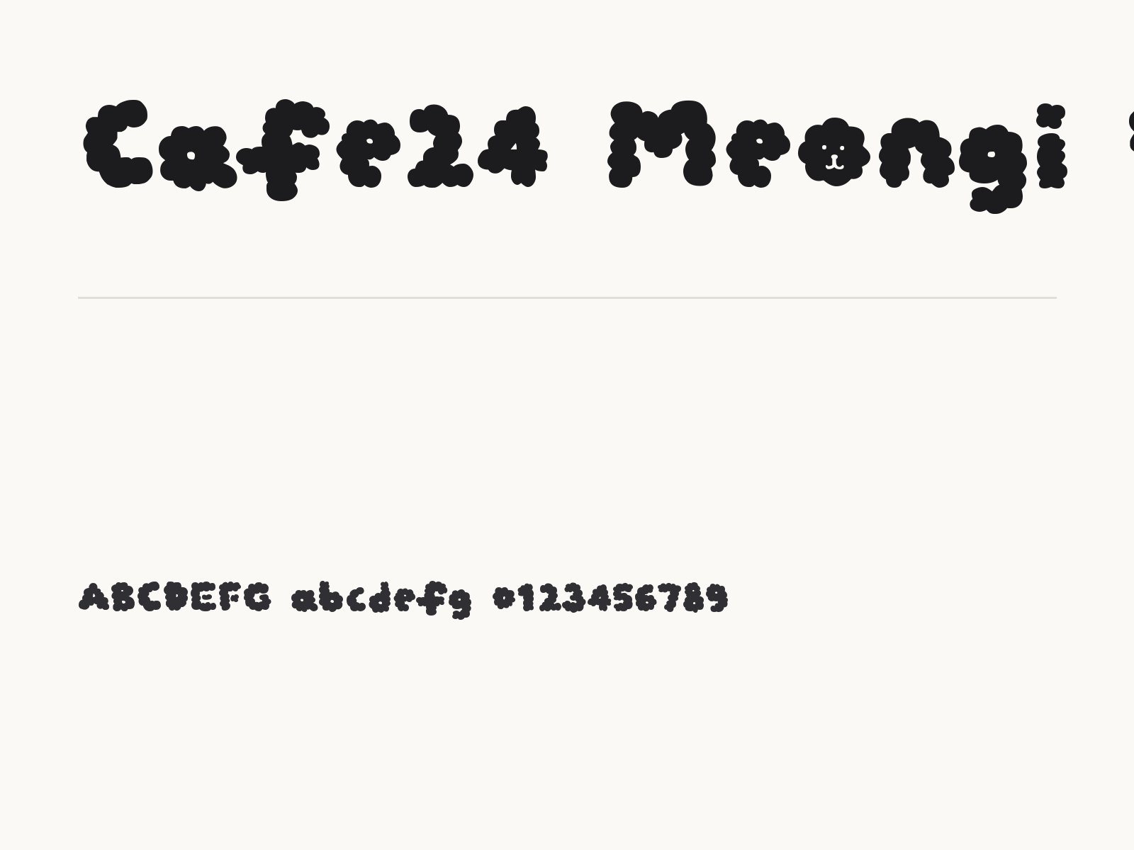 Cafe24 Meongi Black 무료 폰트 Cafe24 Meongi Black 전체 (글꼴 파일 1개) 미리보기