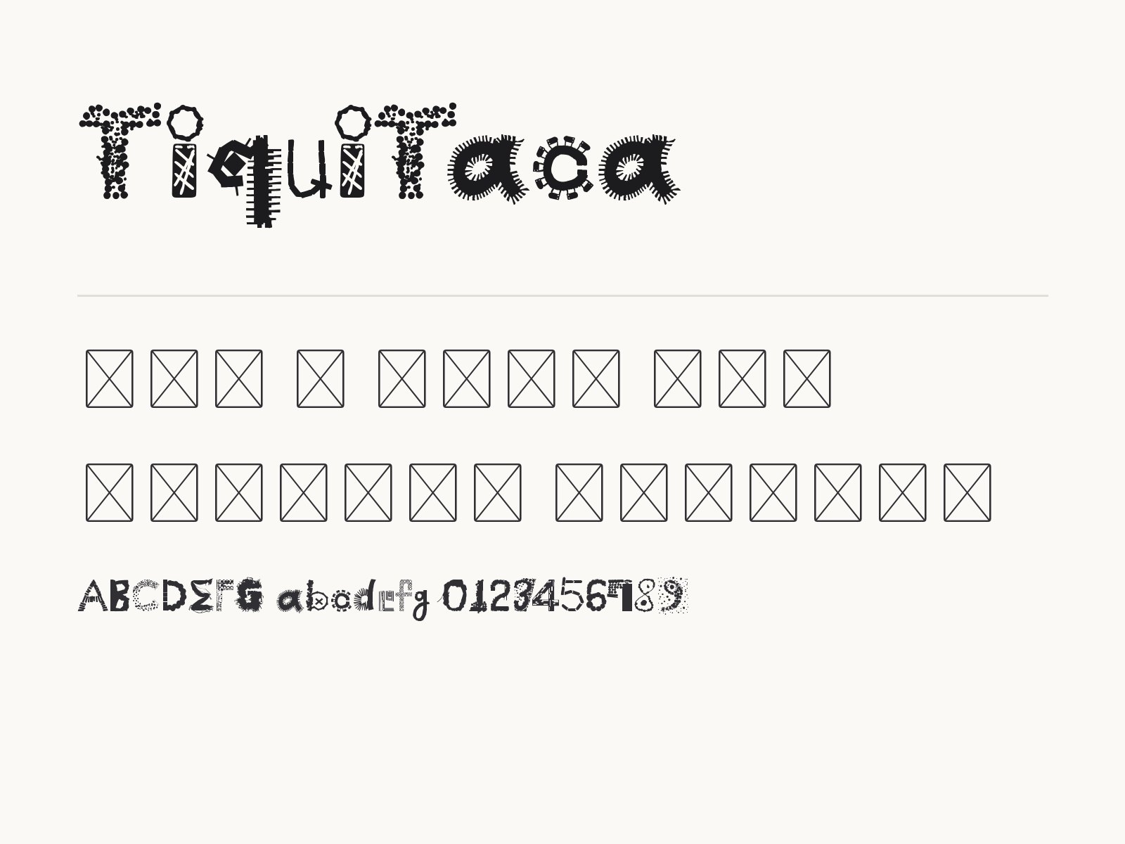 TiquiTaca 폰트 복실복실 장식체로 카드와 스티커를 꾸미는 조합 TiquiTaca 전체 (글꼴 파일 1개) 미리보기