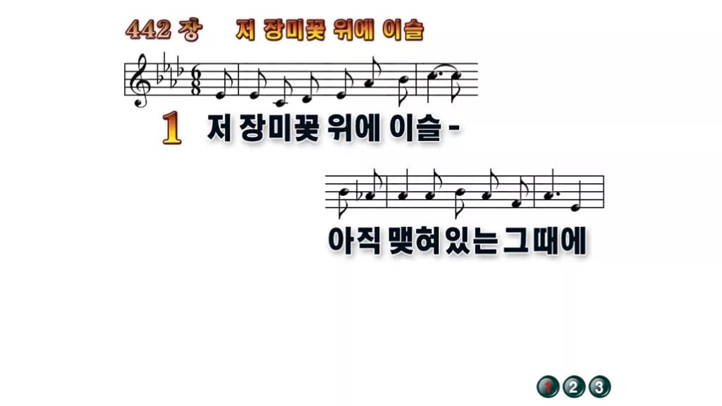 찬송가 442장 PPT 저 장미꽃 위에 이슬, 분위기별 8가지 무배경 미리보기