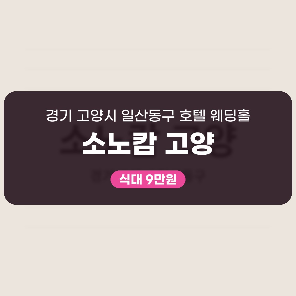 소노캄 고양 가격, 1인 식대 9만원부터 3개 홀 650명 규모 대표 이미지