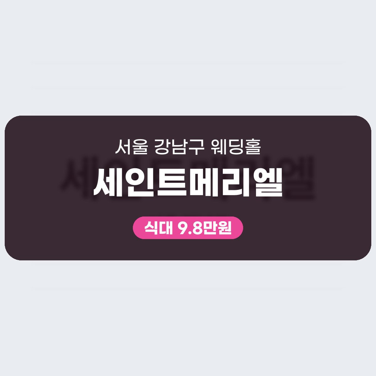 세인트메리엘 가격, 강남 500명 규모 웨딩홀 식대 9.8만원부터 대표 이미지