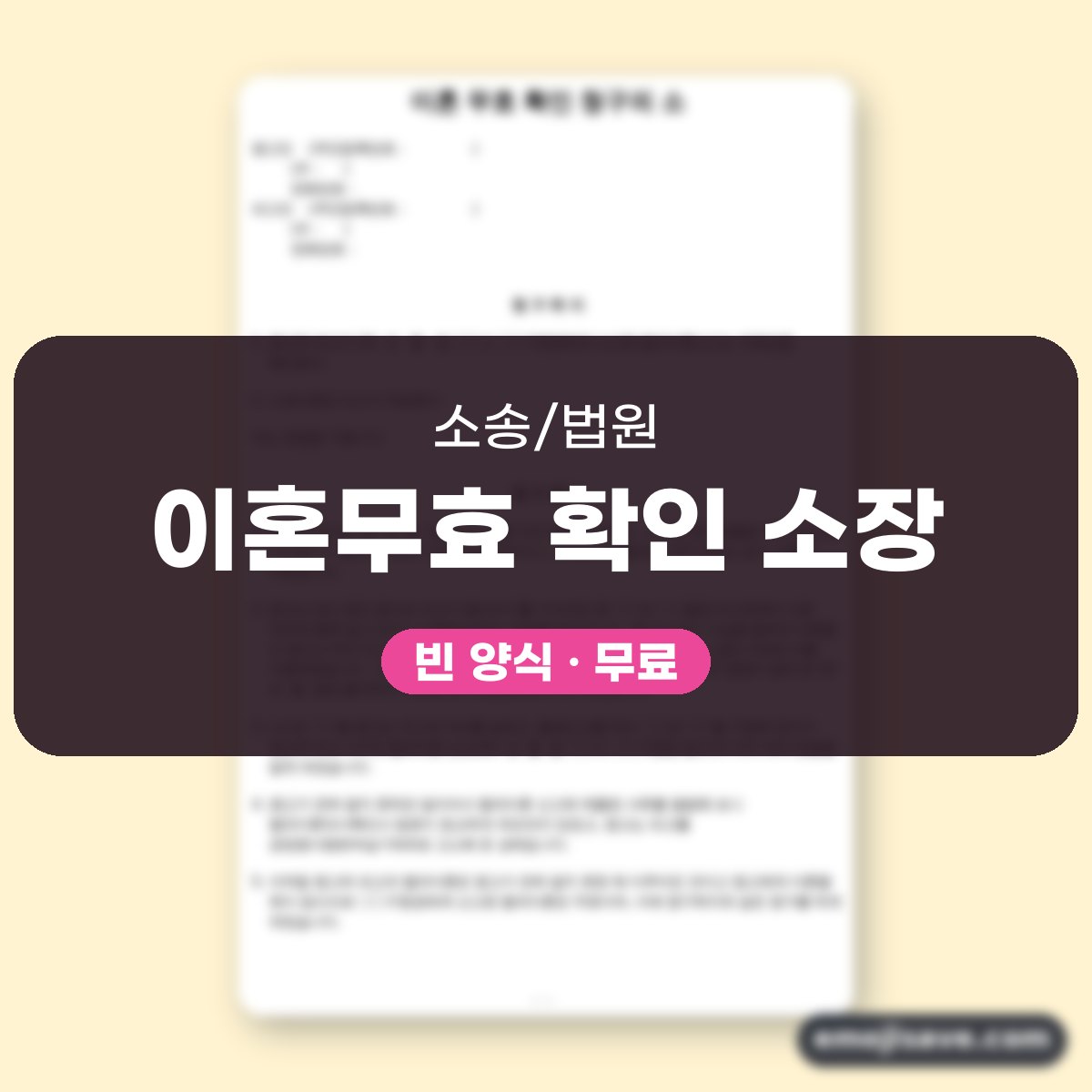 협의이혼무효 이혼무효 확인 소장 양식, 예시로 채우는 인적사항과 청구원인 대표 이미지
