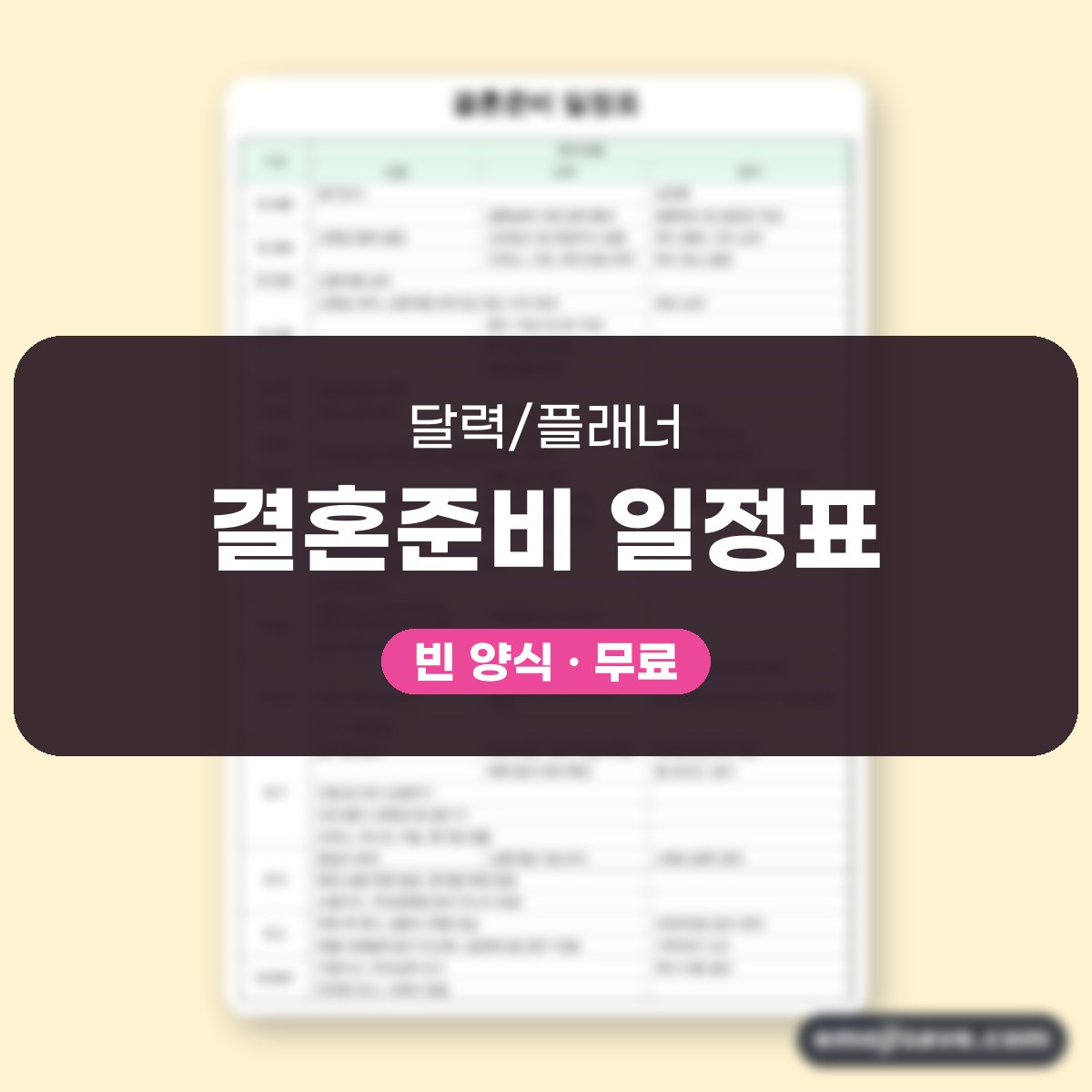 결혼준비 체크리스트 일정표, 칸을 채운 작성 예시로 보기 대표 이미지