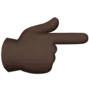 오른쪽을 가리키는 백핸드 인덱스: 어두운 피부 톤