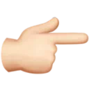 백핸드 인덱스가 오른쪽을 향함: 밝은 피부 톤
