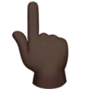 백핸드 인덱스가 위로 향함: 어두운 피부 톤
