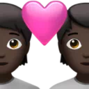 Couple with Heart: Dark Skin Tone
