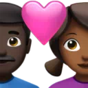 Couple With Heart - Man: Dark Skin Tone, Woman: Medium-Dark Skin Tone
