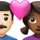 Couple With Heart - Man: Light Skin Tone, Woman: Medium-Dark Skin Tone