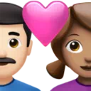 Couple With Heart - Man: Light Skin Tone, Woman: Medium Skin Tone