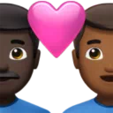 Couple with Heart: Man, Man, Dark Skin Tone, Medium-Dark Skin Tone