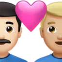 Couple with Heart: Man, Man, Light Skin Tone, Medium-Light Skin Tone