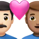 Couple with Heart: Man, Man, Light Skin Tone, Medium Skin Tone
