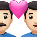 Couple with Heart: Man, Man, Light Skin Tone