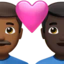 Couple with Heart: Man, Man, Medium-Dark Skin Tone, Dark Skin Tone