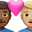 Couple with Heart: Man, Man, Medium-Dark Skin Tone, Medium-Light Skin Tone