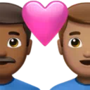 Couple with Heart: Man, Man, Medium-Dark Skin Tone, Medium Skin Tone