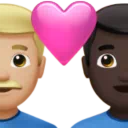 Couple with Heart: Man, Man, Medium-Light Skin Tone, Dark Skin Tone