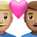 Couple with Heart: Man, Man, Medium-Light Skin Tone, Medium Skin Tone