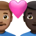 Couple with Heart: Man, Man, Medium Skin Tone, Dark Skin Tone