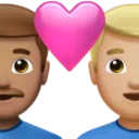 Couple with Heart: Man, Man, Medium Skin Tone, Medium-Light Skin Tone
