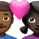 Couple With Heart - Man: Medium-Dark Skin Tone, Woman: Dark Skin Tone