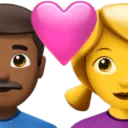 Couple With Heart - Man: Medium-Dark Skin Tone, Woman: No Skin Tone