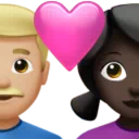 Couple With Heart - Man: Medium-Light Skin Tone, Woman: Dark Skin Tone