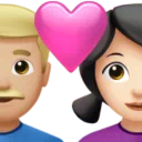 Couple With Heart - Man: Medium-Light Skin Tone, Woman: Light Skin Tone