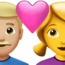 Couple With Heart - Man: Medium-Light Skin Tone, Woman: No Skin Tone