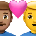 Couple With Heart - Man: Medium Skin Tone, Man: No Skin Tone