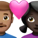 Couple With Heart - Man: Medium Skin Tone, Woman: Dark Skin Tone