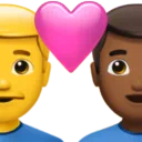 Couple With Heart - Man: No Skin Tone, Man: Medium-Dark Skin Tone