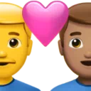 Couple With Heart - Man: No Skin Tone, Man: Medium Skin Tone