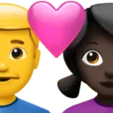 Couple With Heart - Man: No Skin Tone, Woman: Dark Skin Tone
