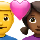 Couple With Heart - Man: No Skin Tone, Woman: Medium-Dark Skin Tone