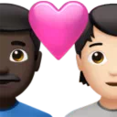 Couple With Heart: Man, Person, Dark Skin Tone, Light Skin Tone