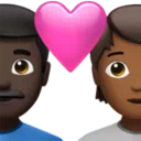 Couple With Heart: Man, Person, Dark Skin Tone, Medium-Dark Skin Tone