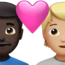 Couple With Heart: Man, Person, Dark Skin Tone, Medium-Light Skin Tone