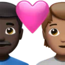 Couple With Heart: Man, Person, Dark Skin Tone, Medium Skin Tone
