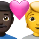 Couple With Heart: Man, Person, Dark Skin Tone, No Skin Tone
