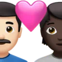 Couple With Heart: Man, Person, Light Skin Tone, Dark Skin Tone