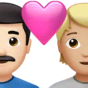 Couple With Heart: Man, Person, Light Skin Tone, Medium-Light Skin Tone