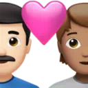 Couple With Heart: Man, Person, Light Skin Tone, Medium Skin Tone