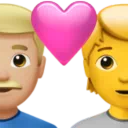 Couple With Heart: Man, Person, Medium-Light Skin Tone, No Skin Tone
