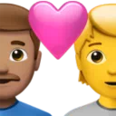 Couple With Heart: Man, Person, Medium Skin Tone, No Skin Tone