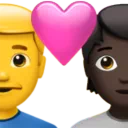 Couple With Heart: Man, Person, No Skin Tone, Dark Skin Tone