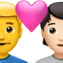 Couple With Heart: Man, Person, No Skin Tone, Light Skin Tone
