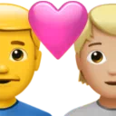 Couple With Heart: Man, Person, No Skin Tone, Medium-Light Skin Tone